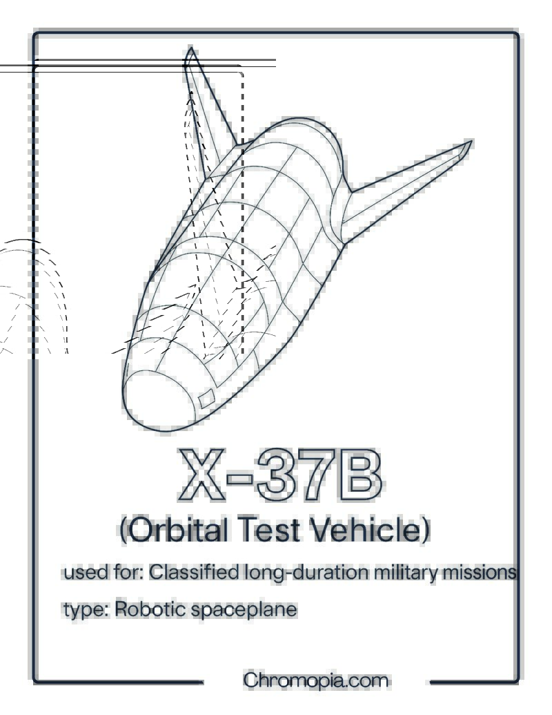 X-37B (Orbital Test Vehicle) – spaceship coloring page