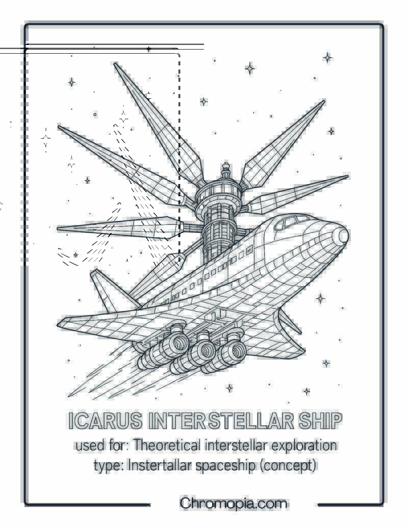 Icarus Interstellar Ship (Concept) – spaceship coloring page