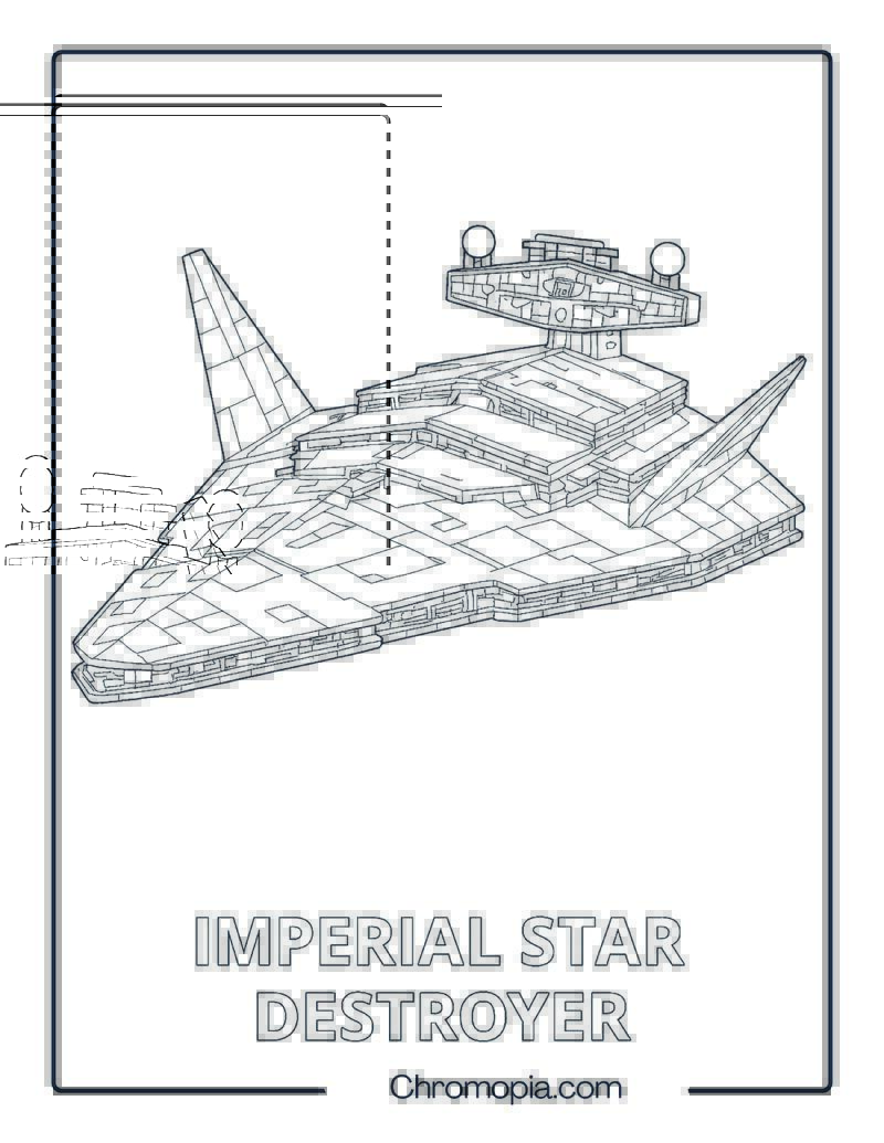 Imperial Star Destroyer Star Wars spaceship coloring page