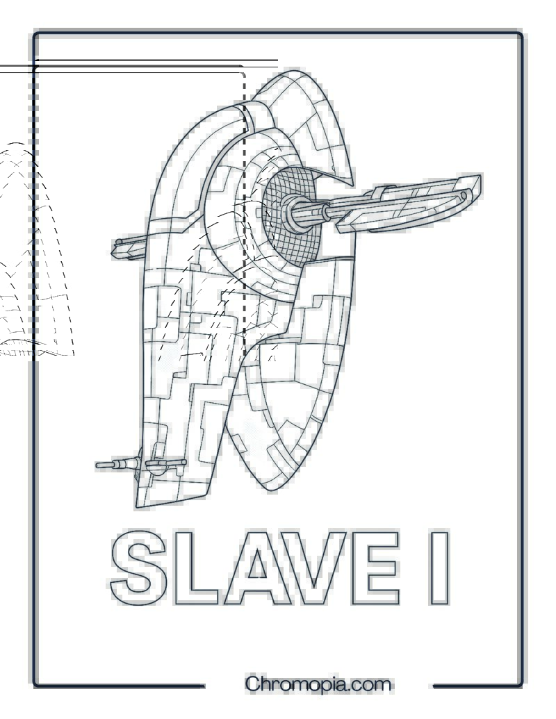 Slave I (Boba Fett’s Ship) Star Wars spaceship coloring page