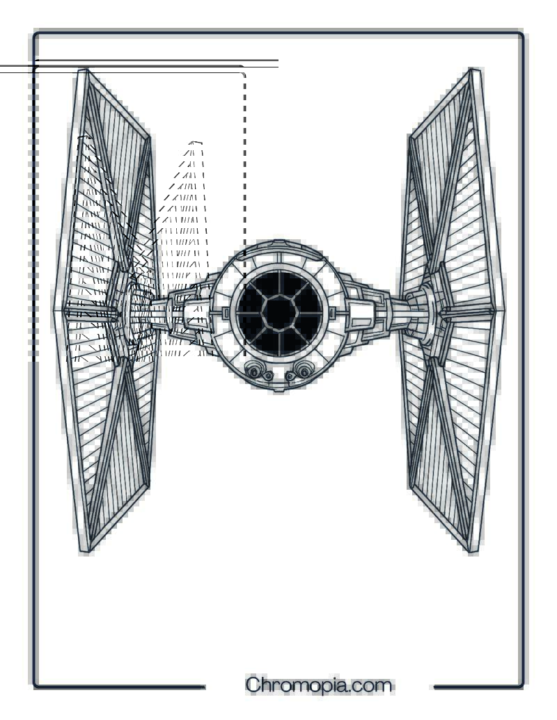 TIE Fighter Star Wars spaceship coloring page