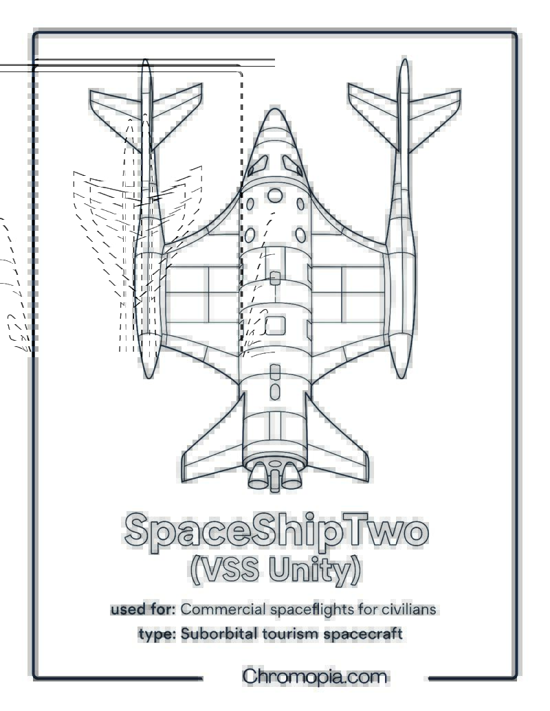 SpaceShipTwo (VSS Unity) – spaceship coloring page
