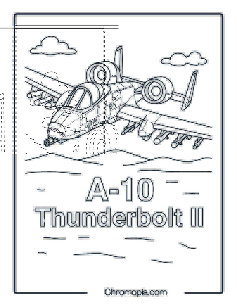 A-10 Thunderbolt II Jet Coloring Page