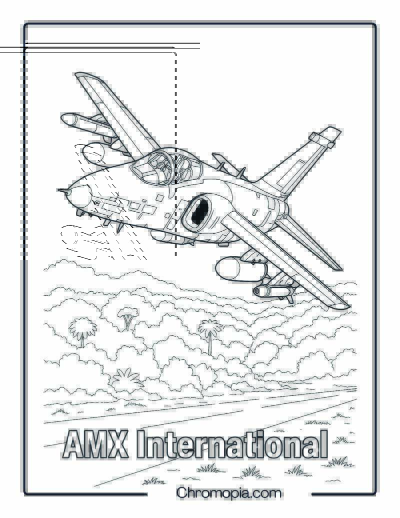 AMX International Jet Coloring Page