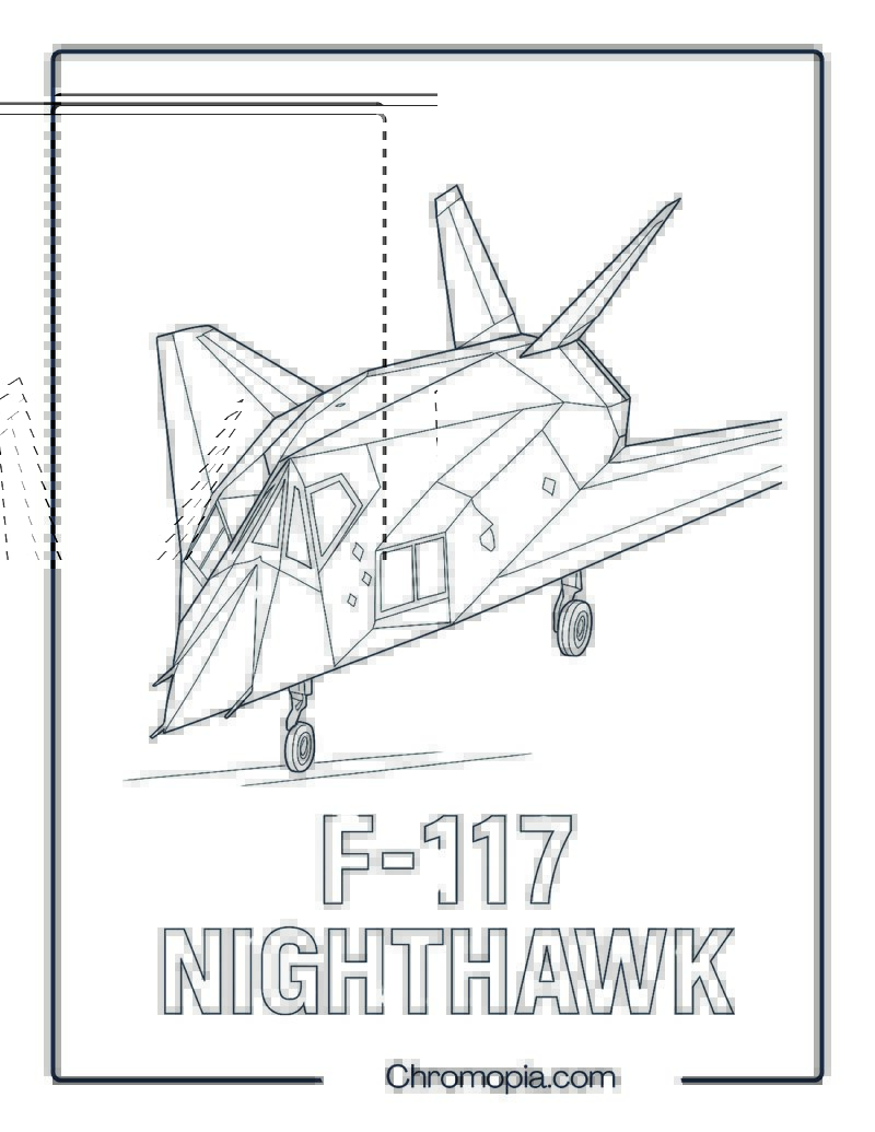 F-117 Nighthawk Jet Coloring Page
