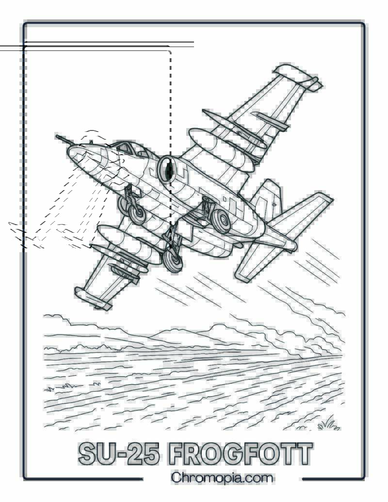 Su-25 Frogfoot Jet Coloring Page