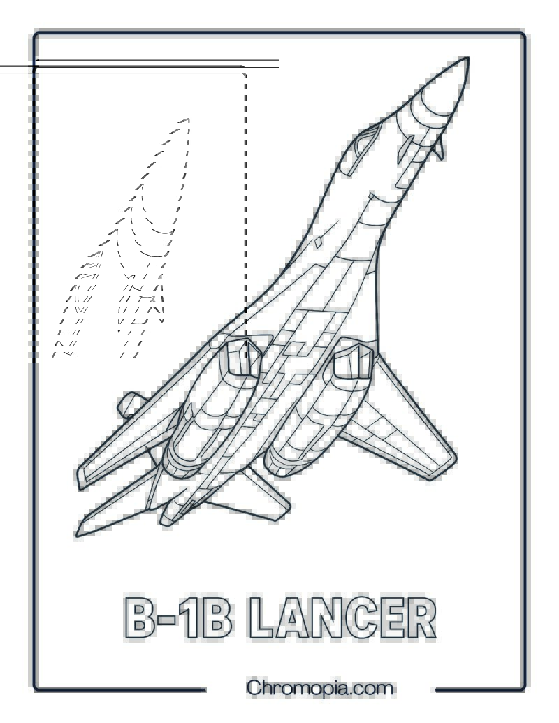 B-1B Lancer Jet Coloring Page