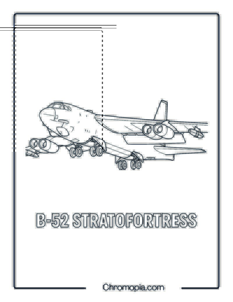 B-52 Stratofortress Jet Coloring Page