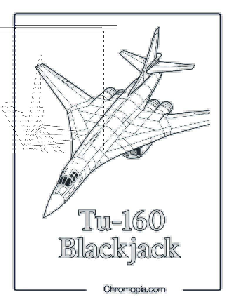 Tu-160 Blackjack Jet Coloring Page