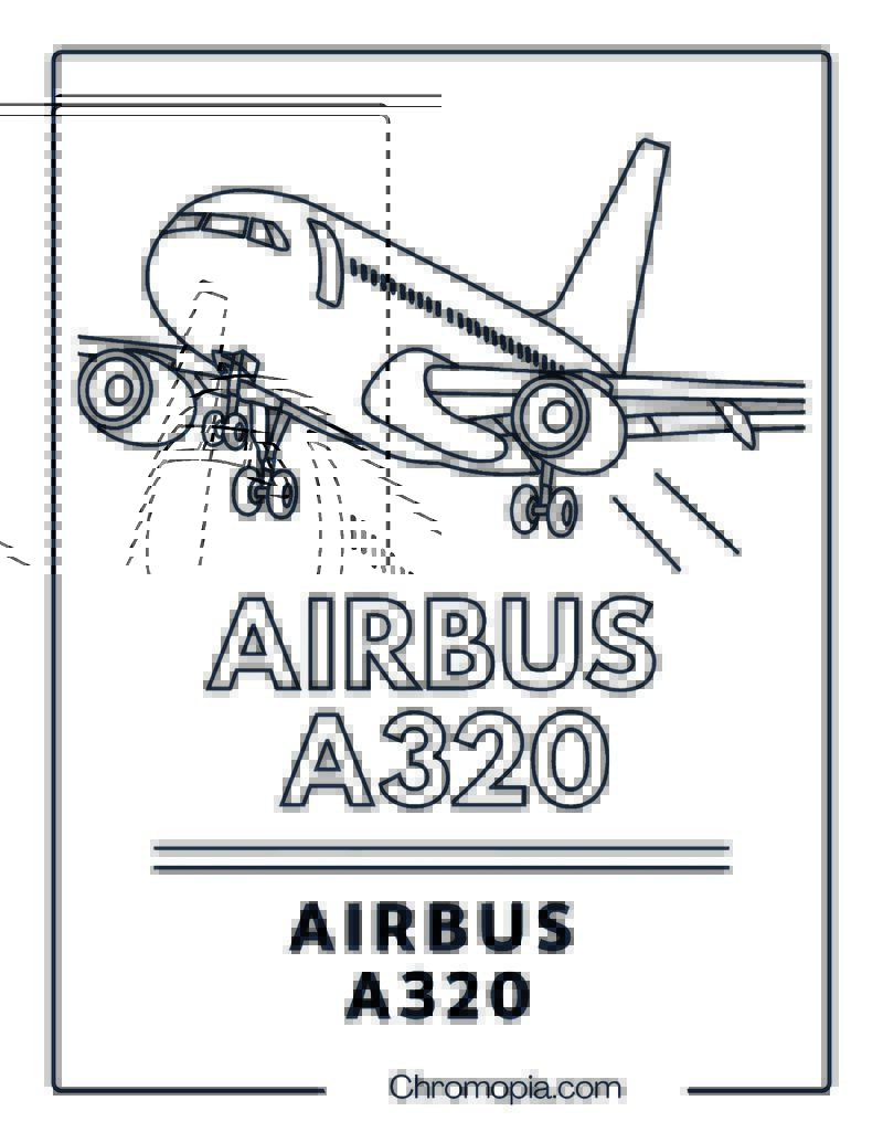 Airbus A320 Jet Coloring Page