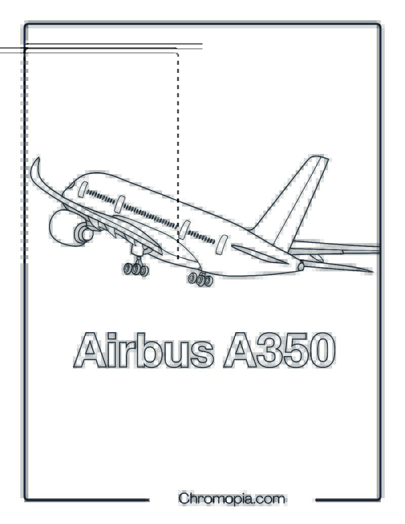 Airbus A350 Jet Coloring Page