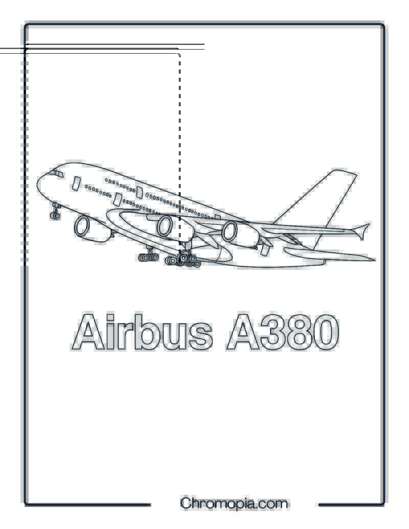Airbus A380 Jet Coloring Page