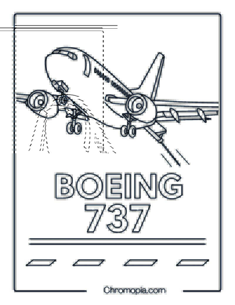 Boeing 737 Jet Coloring Page