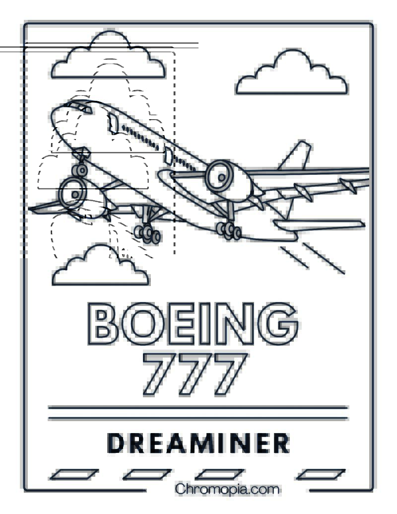 Boeing 777 Jet Coloring Page