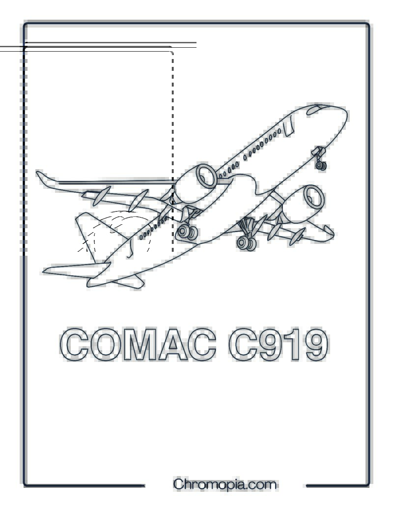COMAC C919 Jet Coloring Page