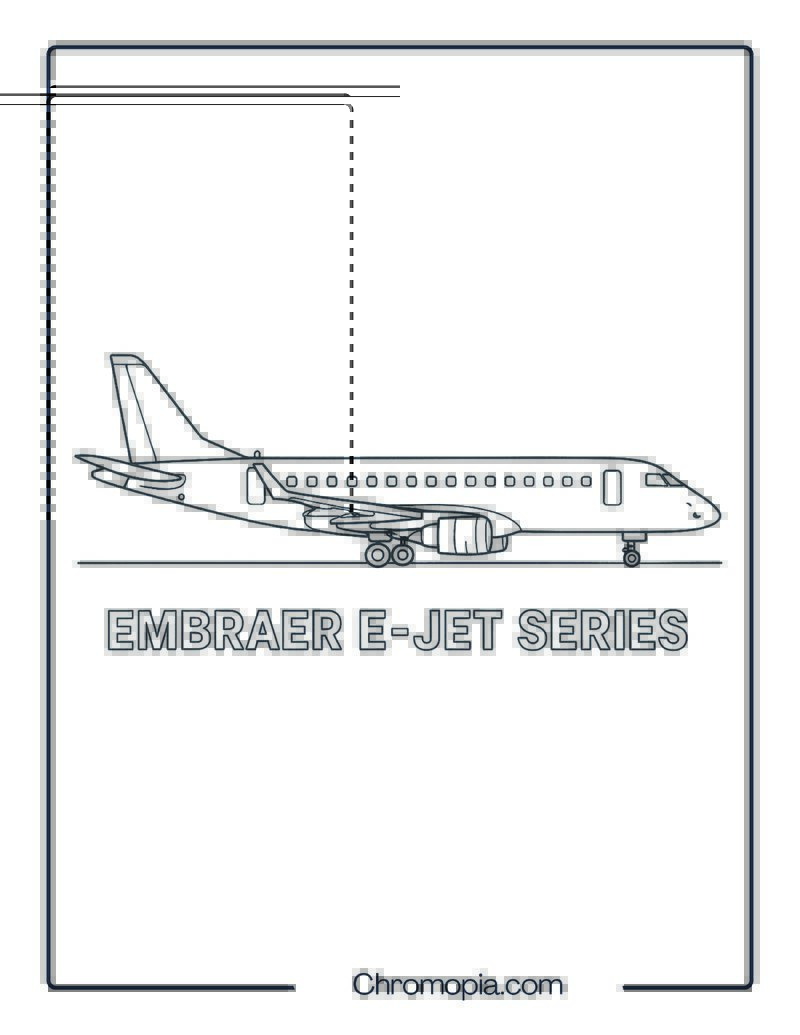 Embraer E-Jet Series Jet Coloring Page