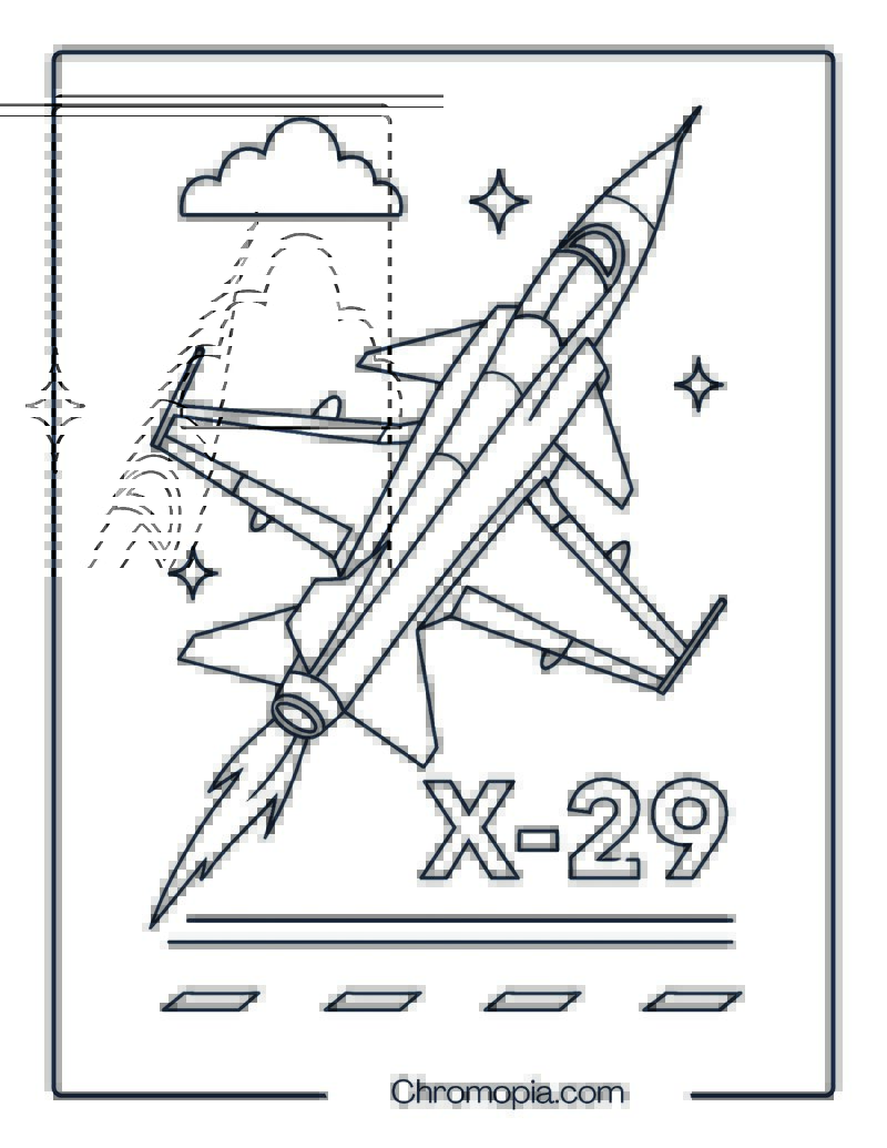 Grumman X-29 Jet Coloring Page