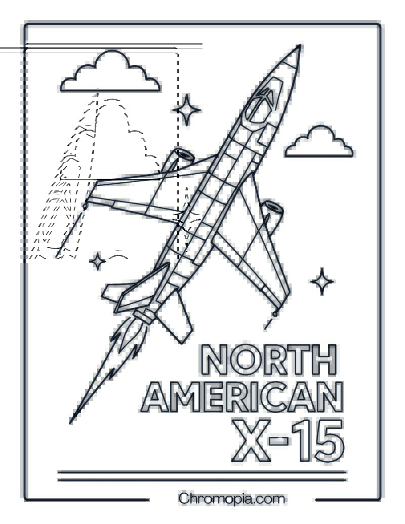 North American X-15 Jet Coloring Page