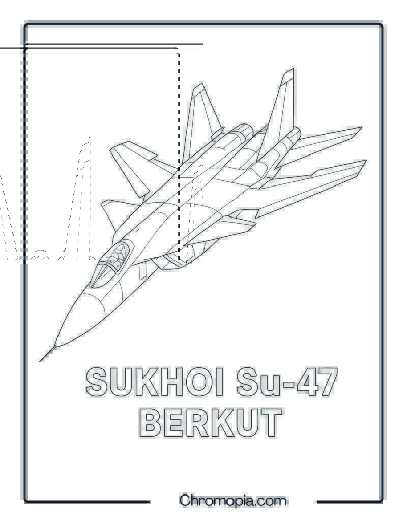Sukhoi Su-47 Berkut Jet Coloring Page