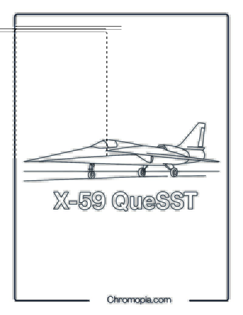 X-59 QueSST Jet Coloring Page