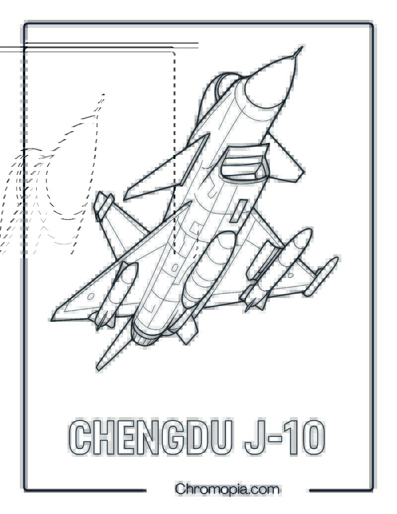 Chengdu J-10 Jet Coloring Page