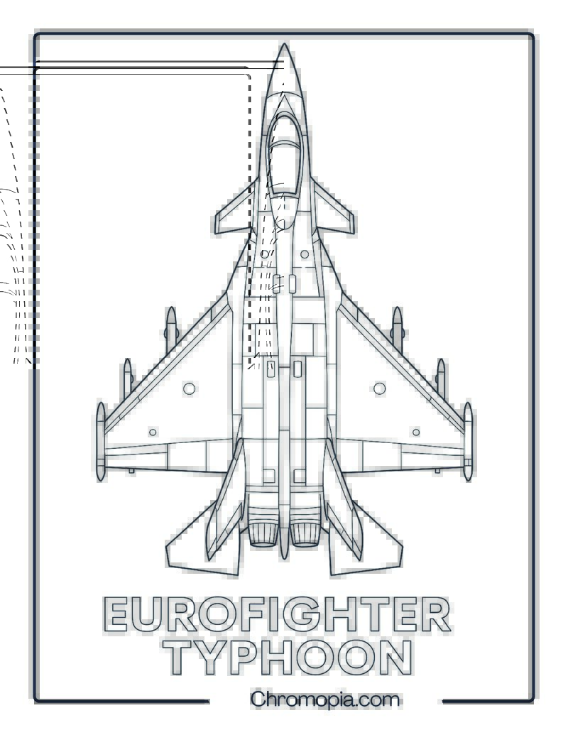 Eurofighter Typhoon Jet Coloring Page