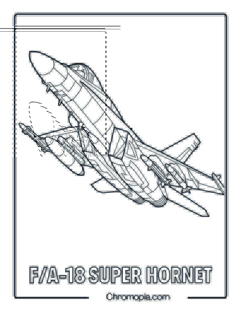 FA-18 Super Hornet Jet Coloring Page