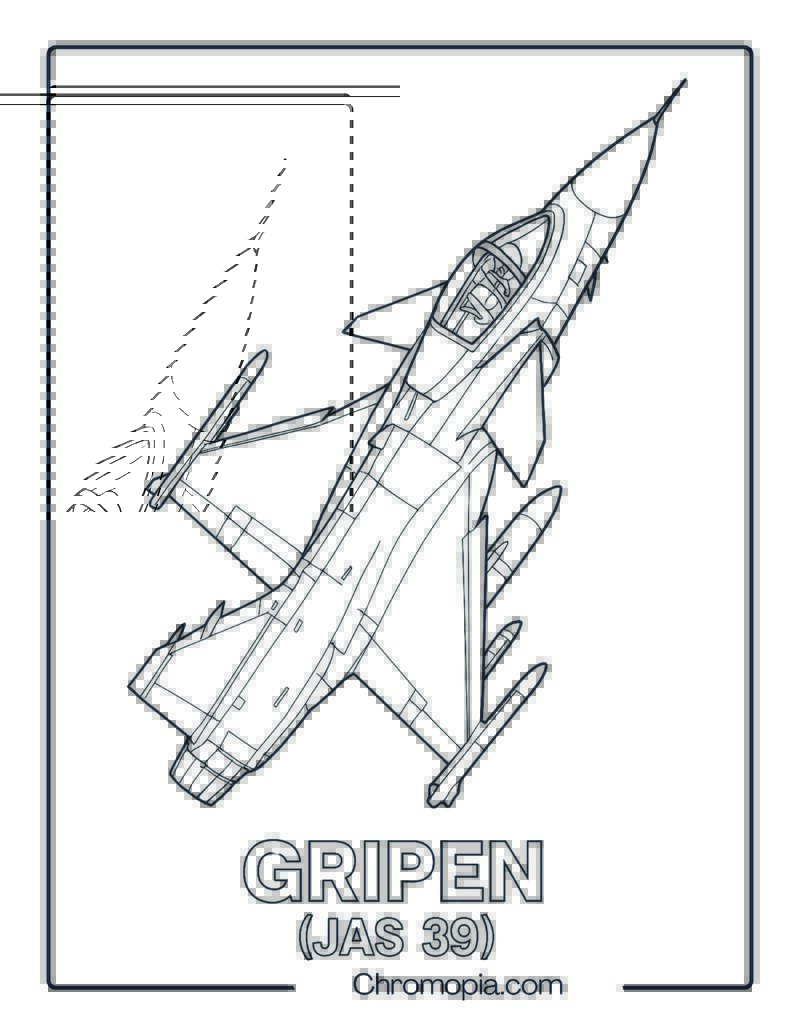 Gripen (JAS 39) Jet Coloring Page