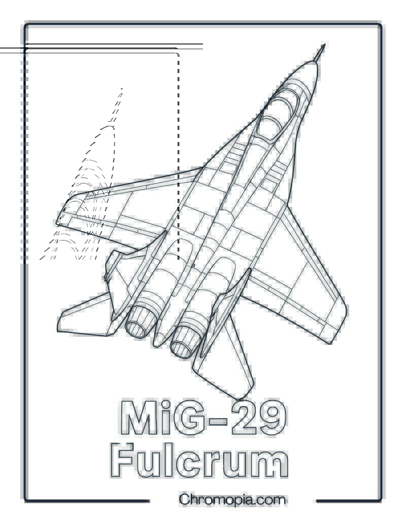 MiG-29 Fulcrum Jet Coloring Page