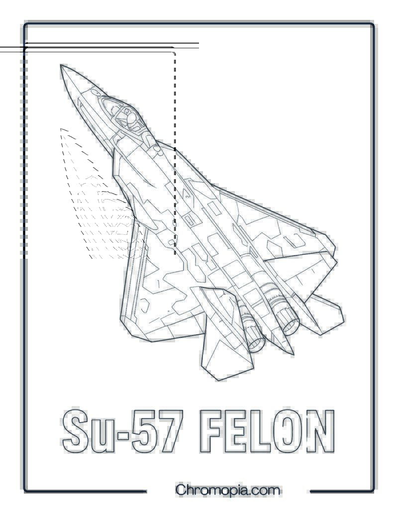 Su-57 Felon Jet Coloring Page