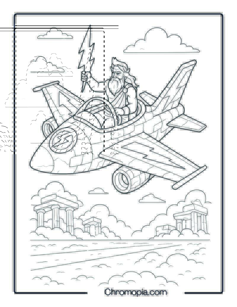 Ancient God Jet Coloring Page