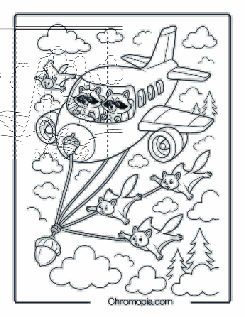 Animal-Powered Jet Coloring Page