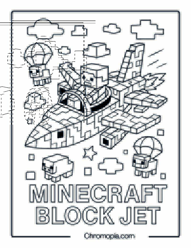 Minecraft Block Jet Coloring Page