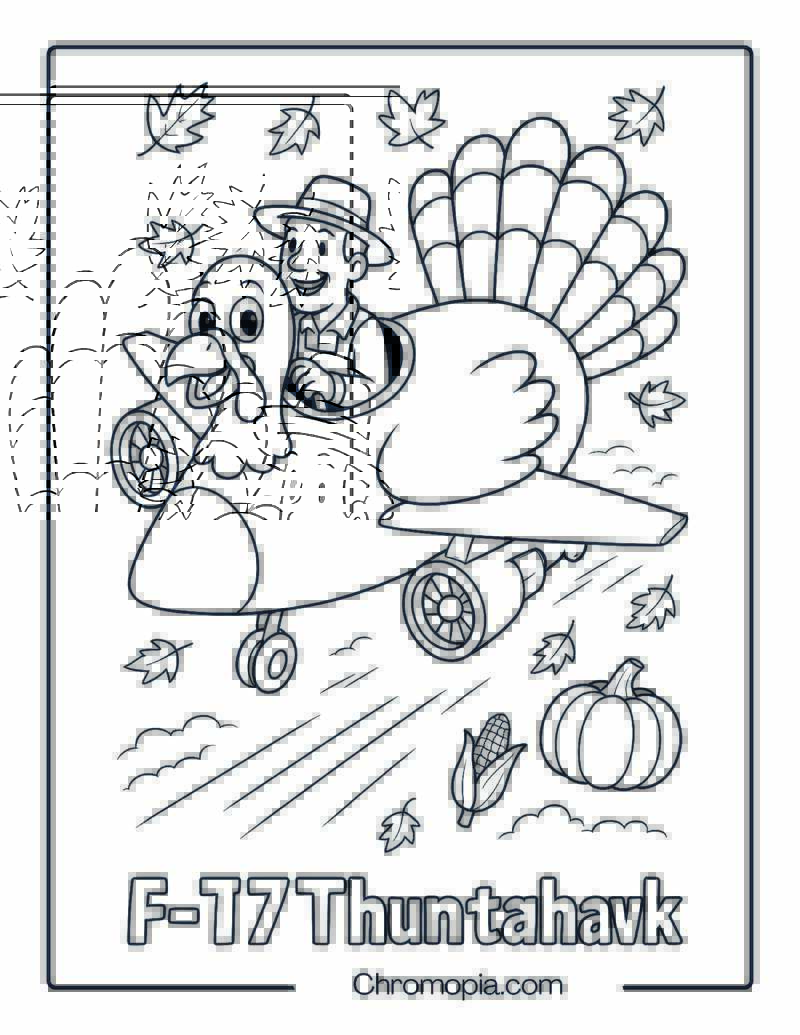 Thanksgiving Turkey Jet Coloring Page