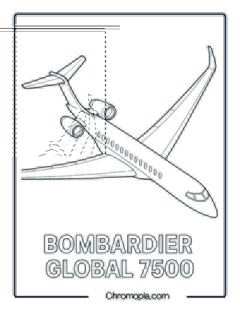 Bombardier Global 7500 Jet Coloring Page