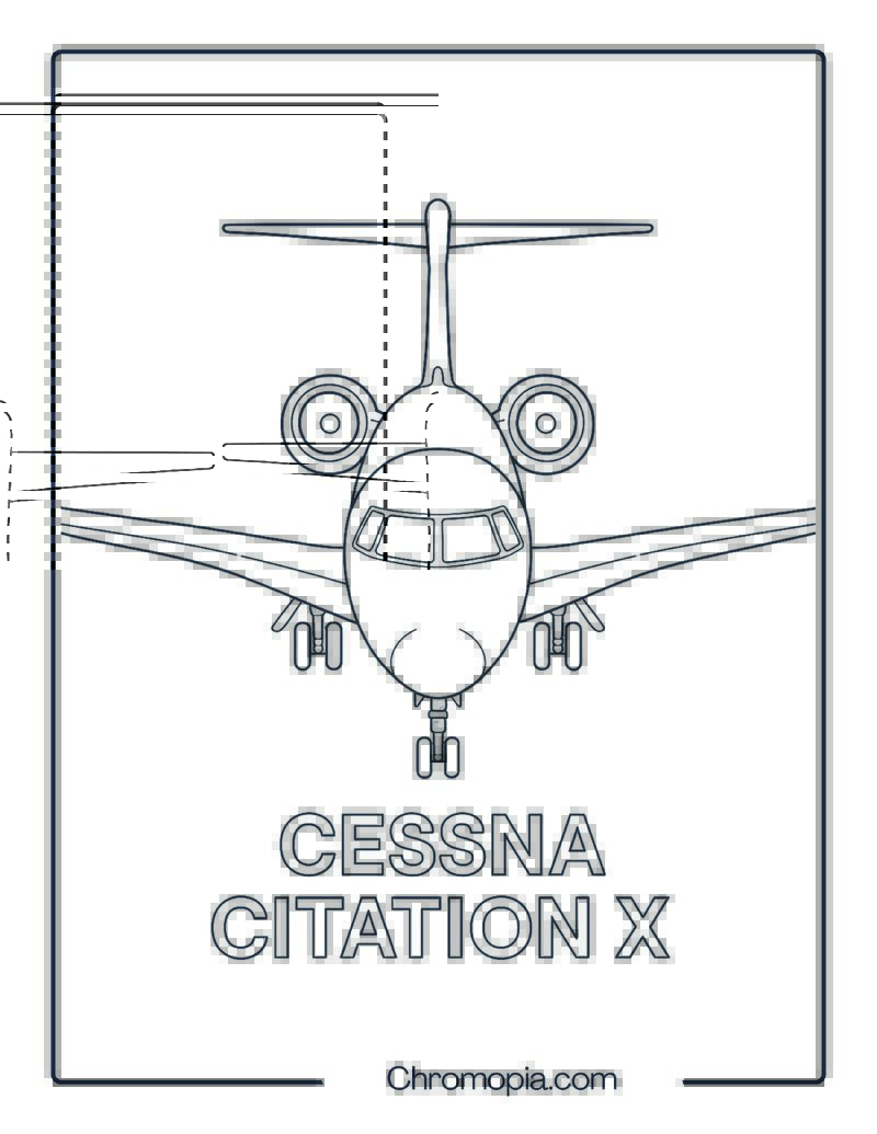 Cessna Citation X Jet Coloring Page