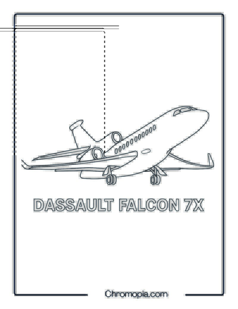Dassault Falcon 7X Jet Coloring Page