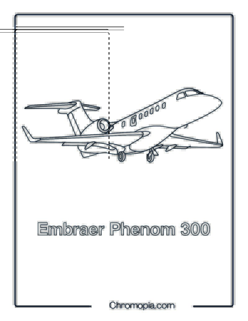 Embraer Phenom 300 Jet Coloring Page