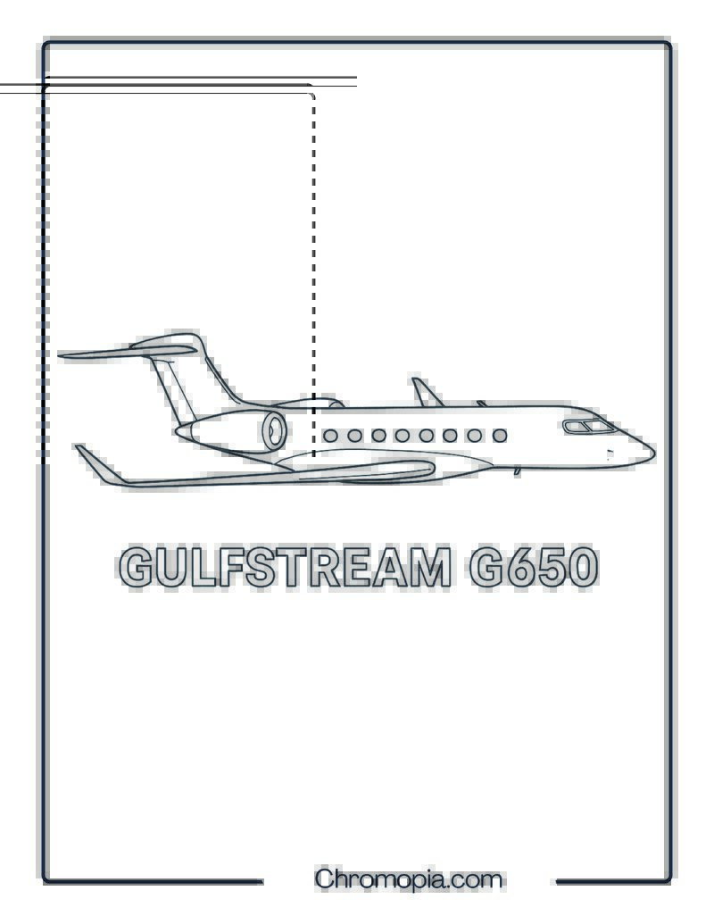 Gulfstream G650 Jet Coloring Page