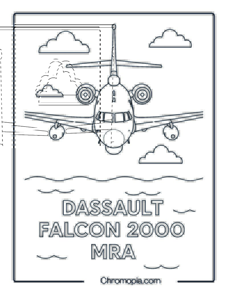 Dassault Falcon 2000 MRA Jet Coloring Page