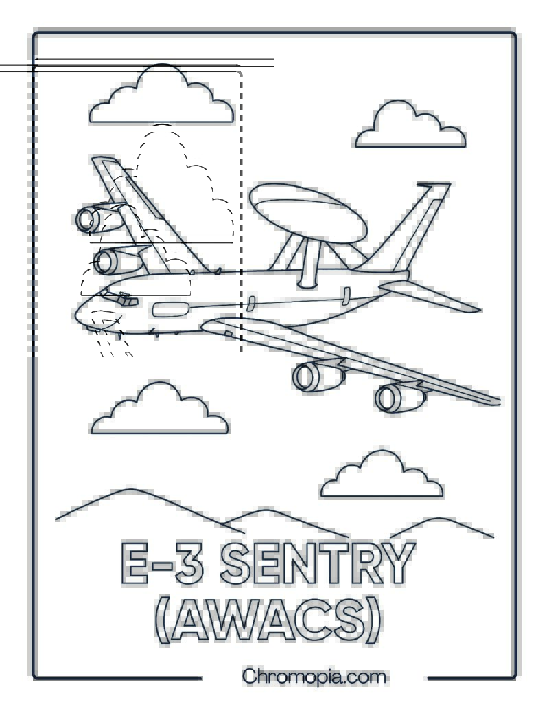 E-3 Sentry (AWACS) Jet Coloring Page