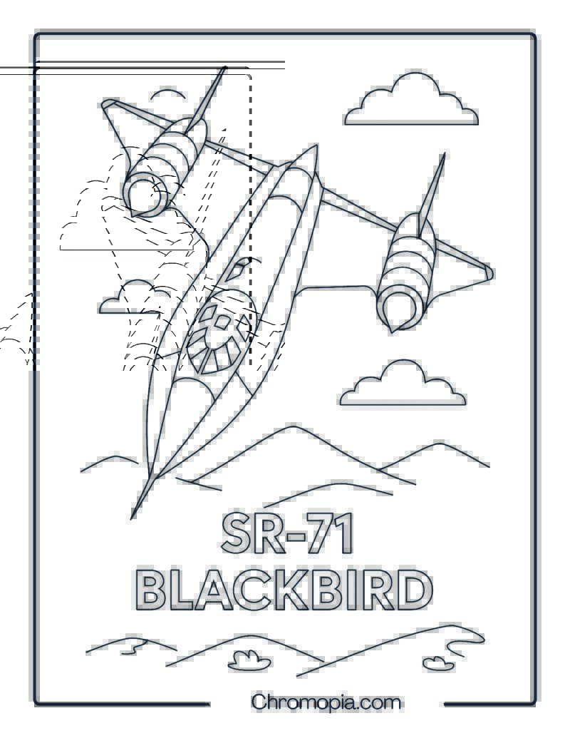 SR-71 Blackbird Jet Coloring Page