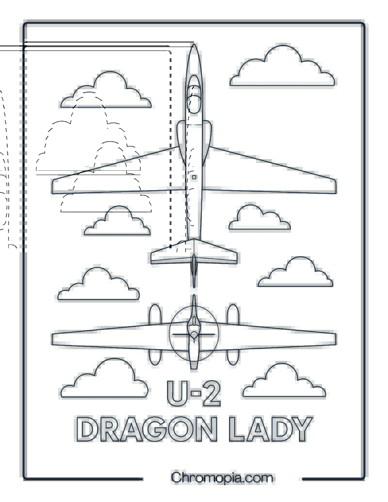 U-2 Dragon Lady Jet Coloring Page