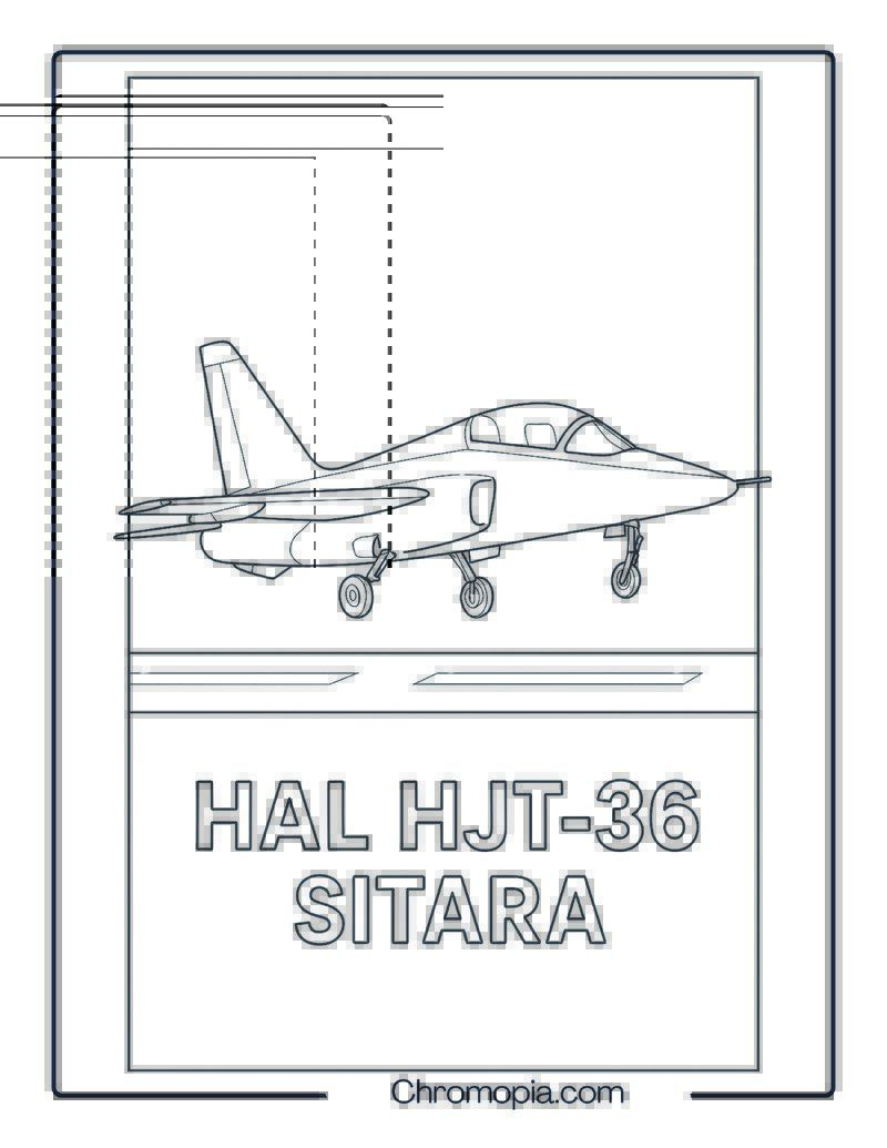 HAL HJT-36 Sitara Jet Coloring Page