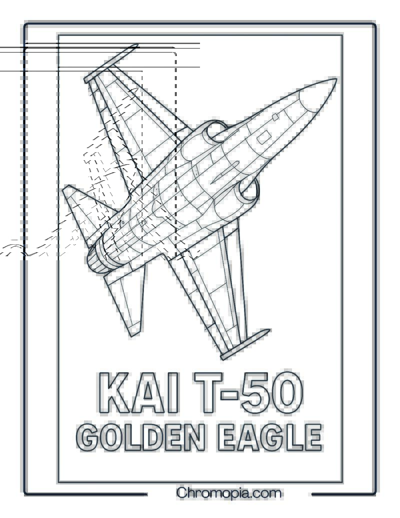 KAI T-50 Golden Eagle Jet Coloring Page
