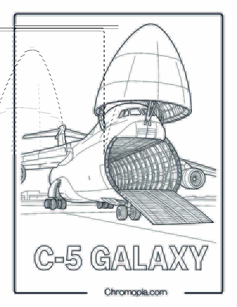 C-5 Galaxy Jet Coloring Page
