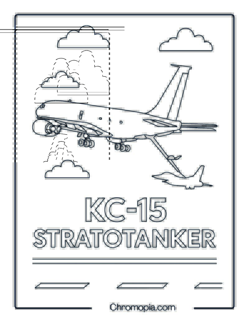 KC-135 Stratotanker Jet Coloring Page