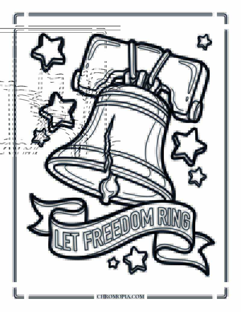 Liberty Bell Let Freedom Ring Coloring Page