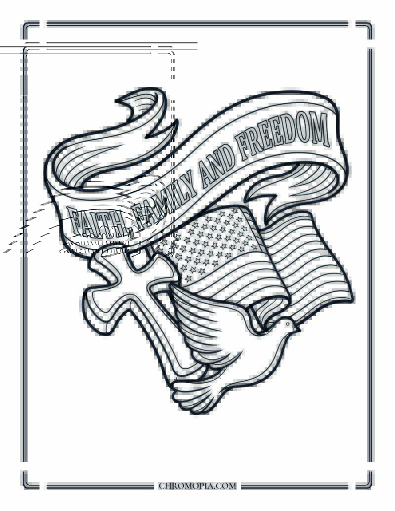 Faith Family And Freedom On The 4th Of July Coloring Page