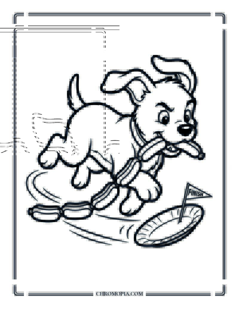Puppy Stealing The 4th Of July Hot Dogs Coloring Page